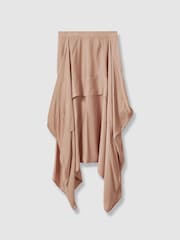 Reiss Nude Maisie Side Pleat Asymmetric Midi Skirt - Image 2 of 5