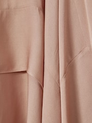 Reiss Nude Maisie Side Pleat Asymmetric Midi Skirt - Image 5 of 5