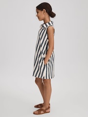 Reiss Ivory Print Felicia 4-9 yrs Towelling Open Collar Dress - Image 1 of 4