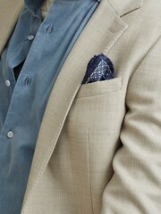 Reiss Indigo Nicolo Silk Floral Print Pocket Square - Image 2 of 5