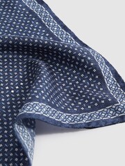 Reiss Indigo Nicolo Silk Floral Print Pocket Square - Image 4 of 5