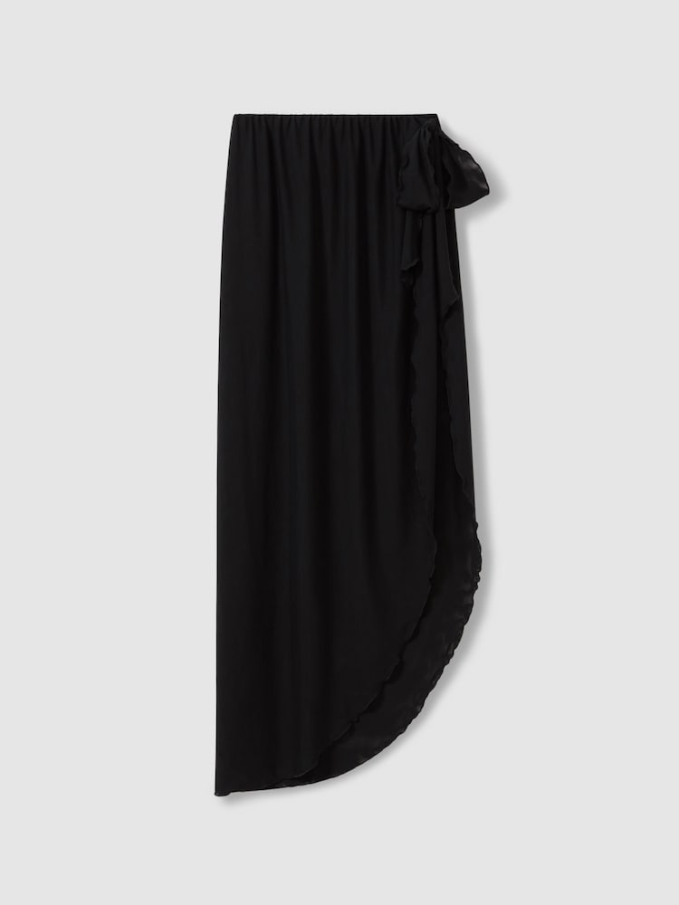 Good American Black Good American Mesh Sarong Skirt - Image 2 of 5