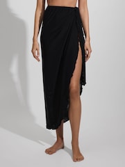 Good American Black Good American Mesh Sarong Skirt - Image 3 of 5