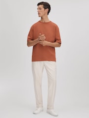 Reiss Raw Sienna Tate Oversized Garment Dye T-Shirt - Image 3 of 5