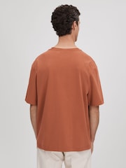 Reiss Raw Sienna Tate Oversized Garment Dye T-Shirt - Image 5 of 5