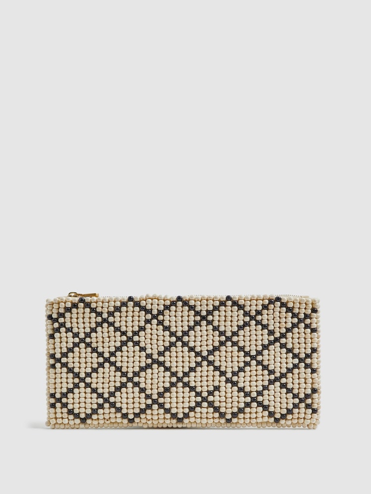 Reiss Etta Clutch mit Holzperlenverzierung - Bild 1 von 5