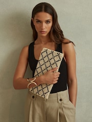 Reiss Etta Clutch mit Holzperlenverzierung - Bild 2 von 5