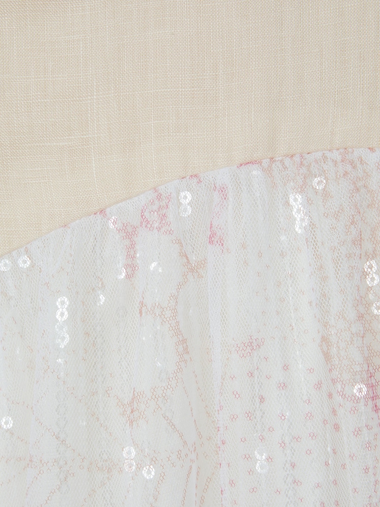 Reiss Pink Daisy Tiered Sequin Dress - Image 4 of 4