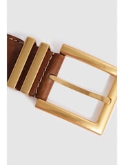 Reiss Tan Brompton Woven Leather Belt - Image 3 of 4