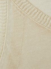 Reiss Cream Catrice Linen Blend Crew Neck Vest - Image 6 of 6
