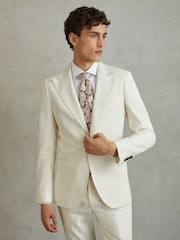 Reiss Tobacco/Oatmeal Giovanni Silk Paisley Print Tie - Image 2 of 5