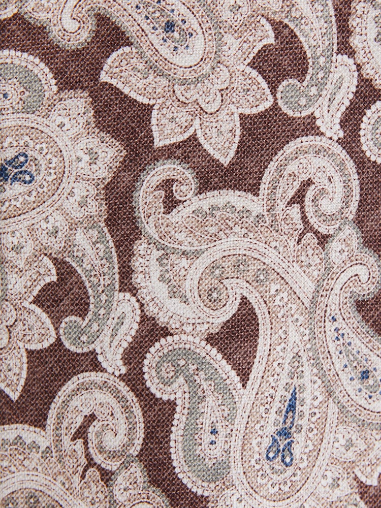 Reiss Tobacco/Oatmeal Giovanni Silk Paisley Print Tie - Image 5 of 5