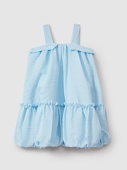 Reiss Blue Emeri 4-9 yrs Seersucker Bubble Hem Dress - Image 2 of 4