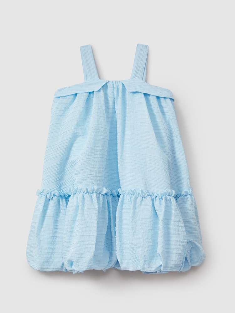 Reiss Blue Emeri 4-9 yrs Seersucker Bubble Hem Dress - Image 2 of 4