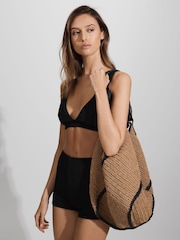Good American Black Always Fits Textured Bikini Top - Image 1 of 4