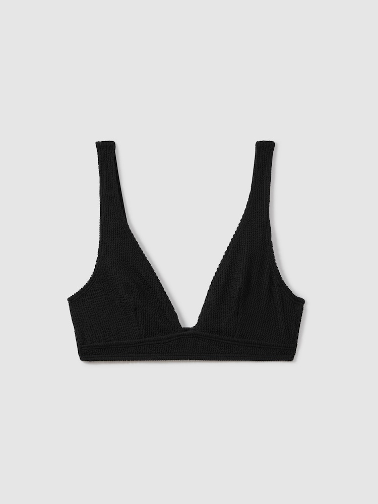 Good American Black Always Fits Textured Bikini Top - Image 2 of 4