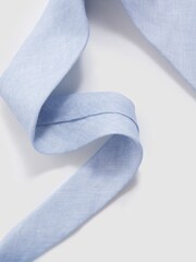 Reiss Sky Blue Melange Vitali Linen Tie - Image 3 of 5