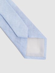 Reiss Sky Blue Melange Vitali Linen Tie - Image 4 of 5