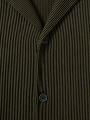Reiss Green Chase Ribbed Cuban Collar Shirt - Image 5 of 5