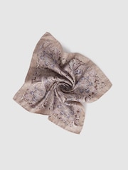 Reiss Oatmeal/Lilac Capo Silk Reversible Pocket Square - Image 5 of 5
