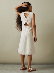 Reiss Ivory Cassie 4-9 yrs Embroidered Lace Dress - Image 3 of 5