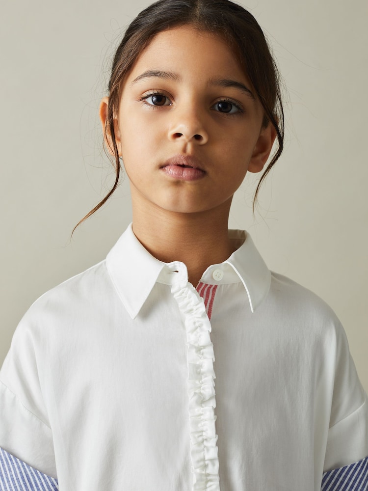 Reiss Ivory Maxy 9-13 yrs Cotton Shirt Dress - Image 1 of 5