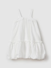 Reiss Ivory Emeri 13-14 yrs Seersucker Bubble Hem Dress - Image 1 of 5