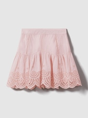 Reiss Pink Jasmine Senior Broderie Skirt - Image 2 of 4