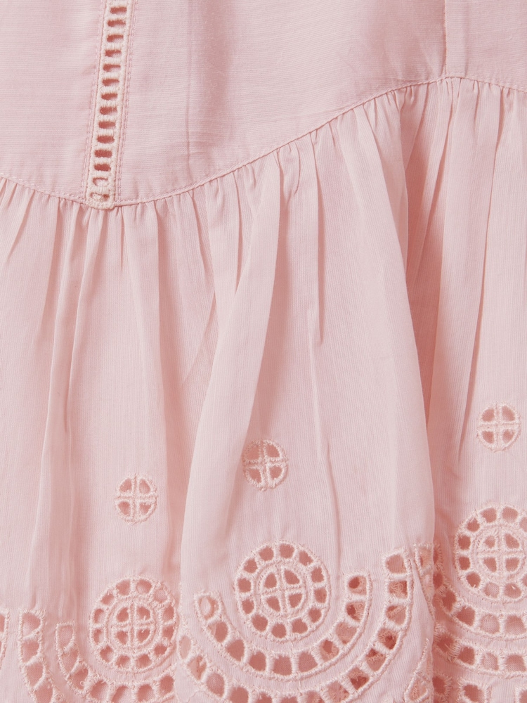 Reiss Pink Jasmine Senior Broderie Skirt - Image 4 of 4