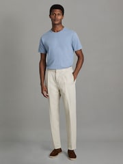 Reiss Reef Blue Melrose Cotton Crew Neck T-Shirt - Image 1 of 6