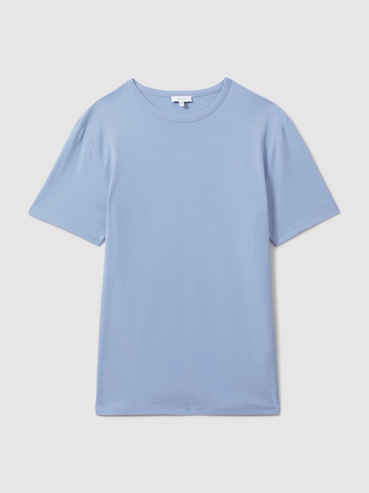 Reiss Reef Blue Melrose Cotton Crew Neck T-Shirt - Image 2 of 6