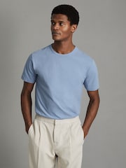 Reiss Reef Blue Melrose Cotton Crew Neck T-Shirt - Image 3 of 6