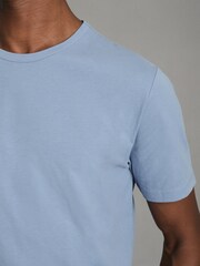 Reiss Reef Blue Melrose Cotton Crew Neck T-Shirt - Image 4 of 6