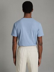 Reiss Reef Blue Melrose Cotton Crew Neck T-Shirt - Image 5 of 6