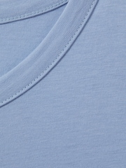 Reiss Reef Blue Melrose Cotton Crew Neck T-Shirt - Image 6 of 6