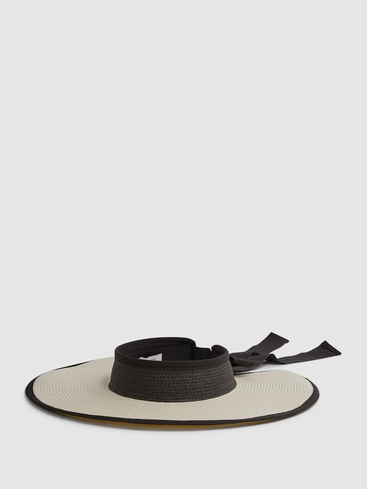 Reiss Natural Kylie Oversized Raffia Visor - Image 1 of 4