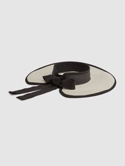 Reiss Natural Kylie Oversized Raffia Visor - Image 3 of 4