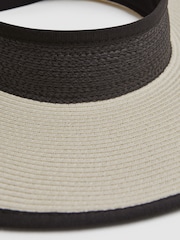 Reiss Natural Kylie Oversized Raffia Visor - Image 4 of 4