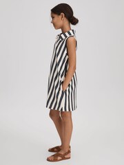 Reiss Ivory Print Felicia 9-13 yrs Towelling Open Collar Dress - Image 3 of 4