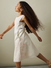 Reiss Ivory Cassie 9-13 yrs Embroidered Lace Dress - Image 1 of 5