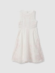 Reiss Ivory Cassie 13-14 yrs Embroidered Lace Dress - Image 1 of 5