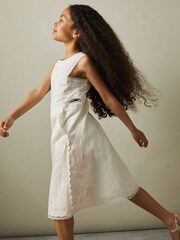 Reiss Ivory Cassie 13-14 yrs Embroidered Lace Dress - Image 4 of 5