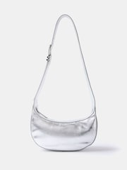 Mint Velvet Silver Leather Cross-Body Bag - Image 2 of 3
