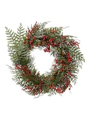 Everlands Indoor Christmas Wreath with Red Berries Glitter - Image 2 of 2