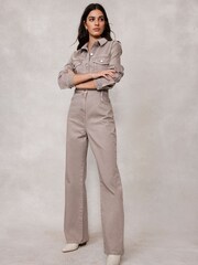Mint Velvet Cream Denim Jumpsuit - Image 1 of 4