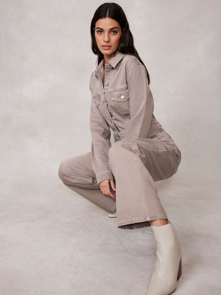 Mint Velvet Cream Denim Jumpsuit - Image 2 of 4
