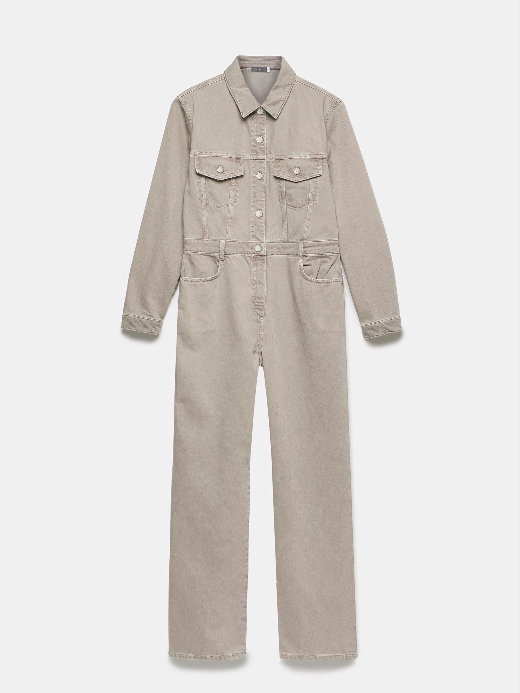 Buy Mint Velvet Cream Denim Jumpsuit from Next Luxembourg