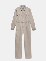 Mint Velvet Cream Denim Jumpsuit - Image 3 of 4