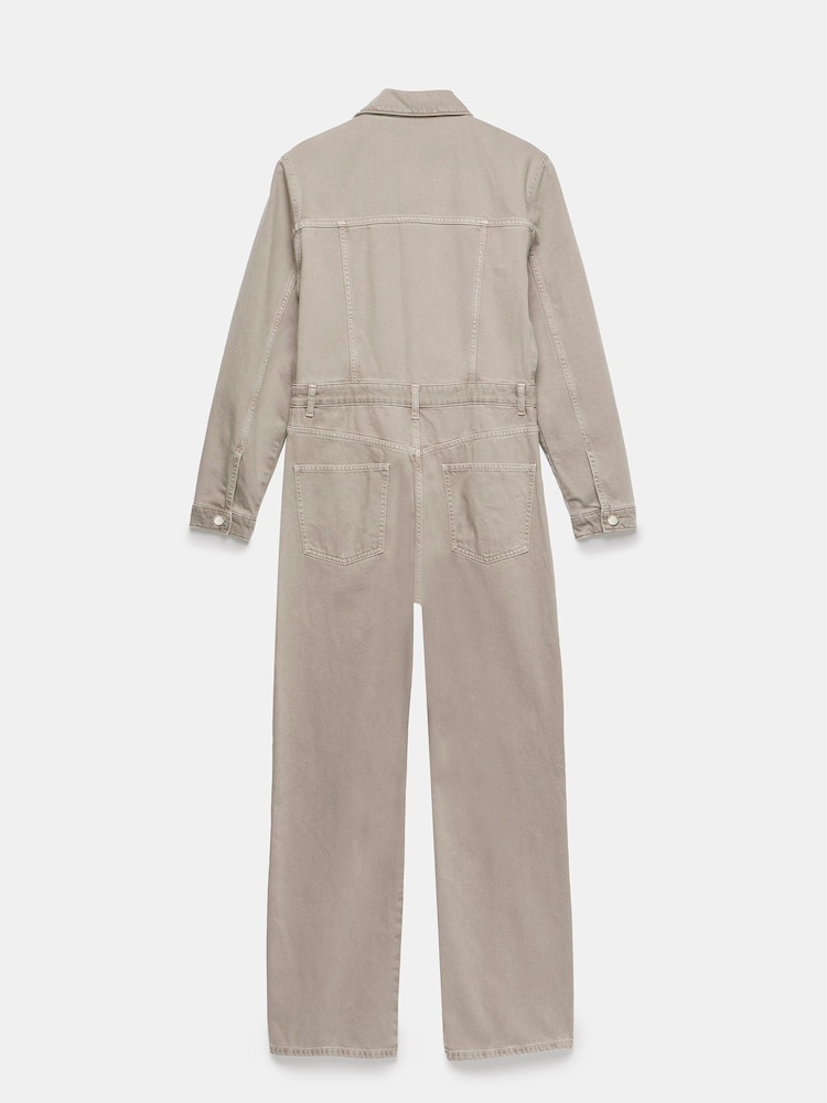 Mint Velvet Cream Denim Jumpsuit - Image 4 of 4