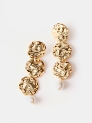 Mint Velvet Gold Tone Disc Earrings - Image 1 of 3